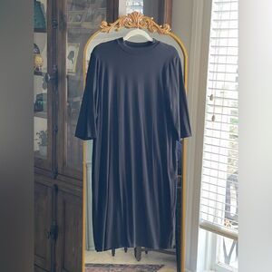 Eileen Fisher women’s black 3/4 sleeve jersey soft midi dress